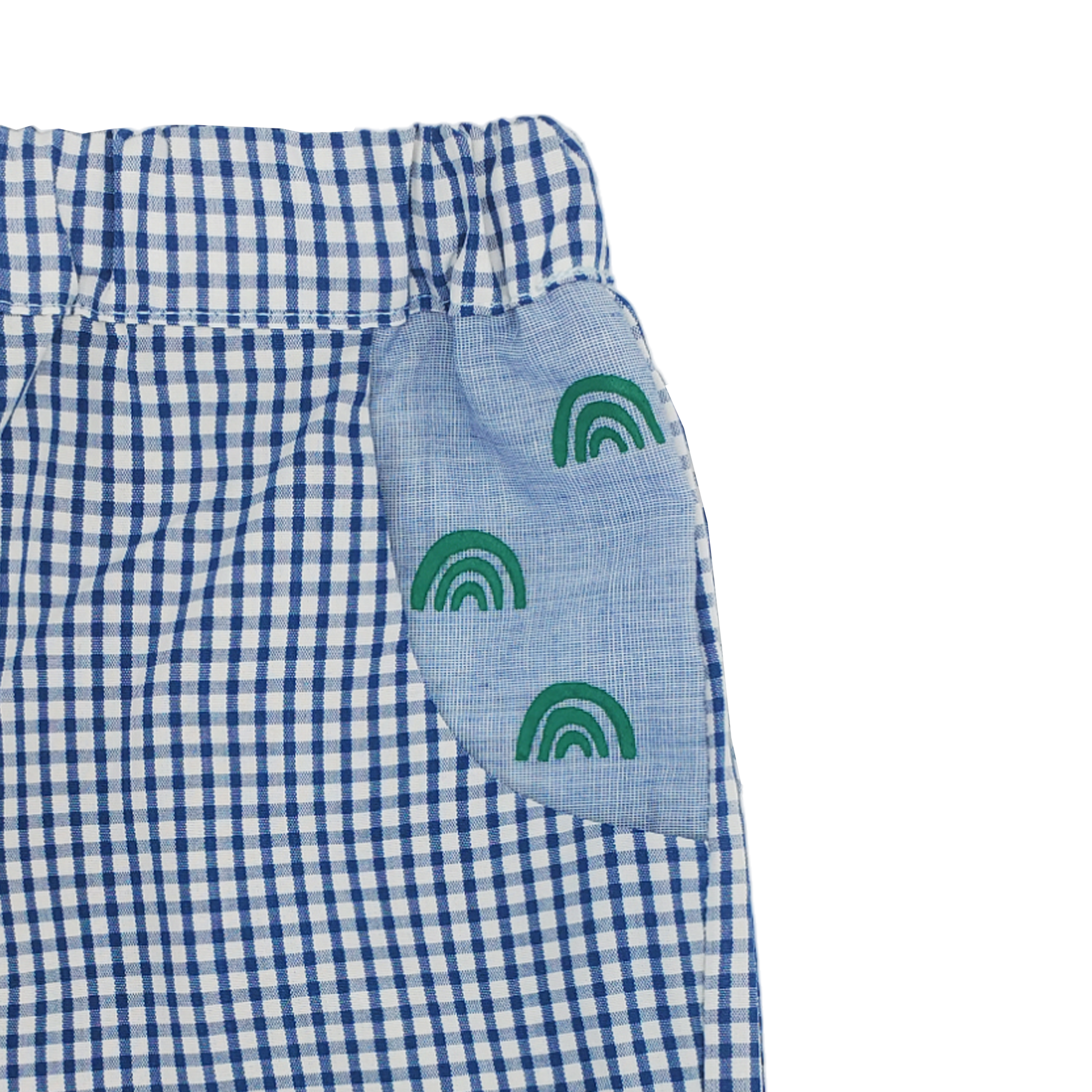 pantalon mixte à poches motif vert sérigraphie coupe confortable pratique vêtement enfant upcycling écoresponsable made in france