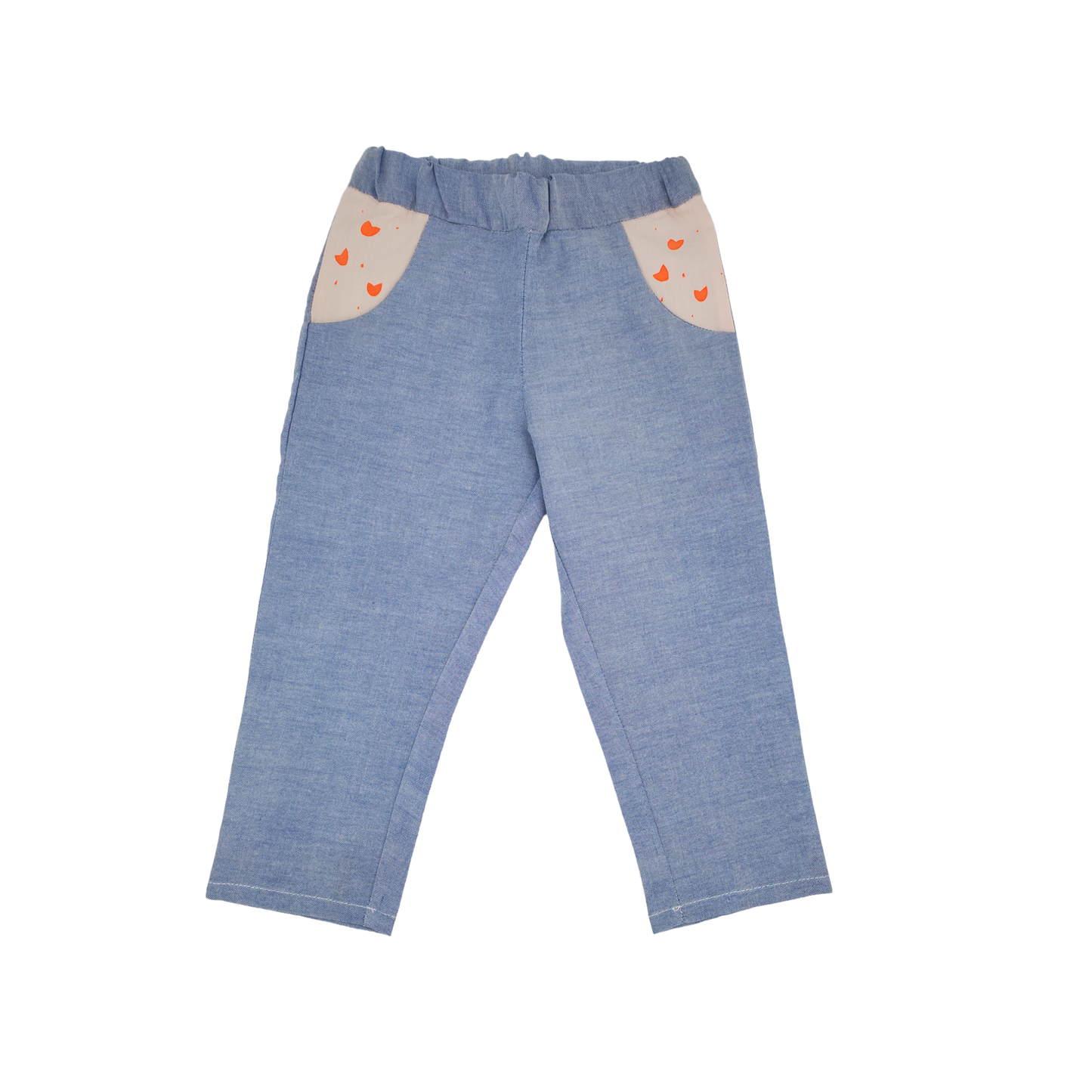 pantalon mixte à poches motif fluo sérigraphie coupe confortable pratique vêtement enfant upcycling écoresponsable made in france