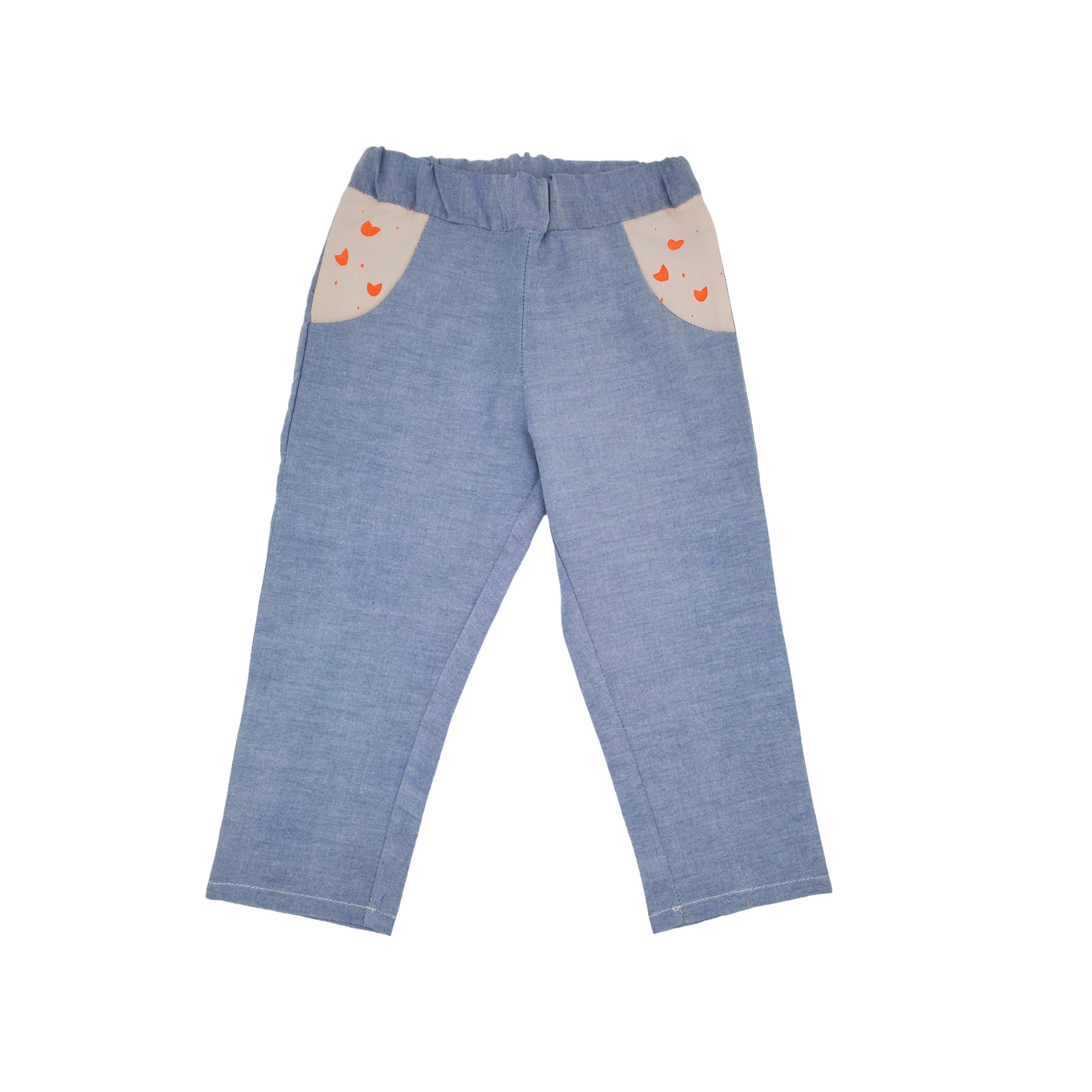 pantalon mixte à poches motif fluo sérigraphie coupe confortable pratique vêtement enfant upcycling écoresponsable made in france